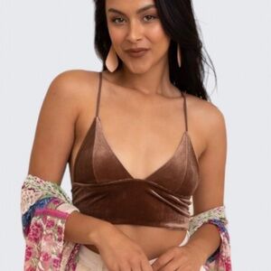 Velvet Plunge Longline Bralette